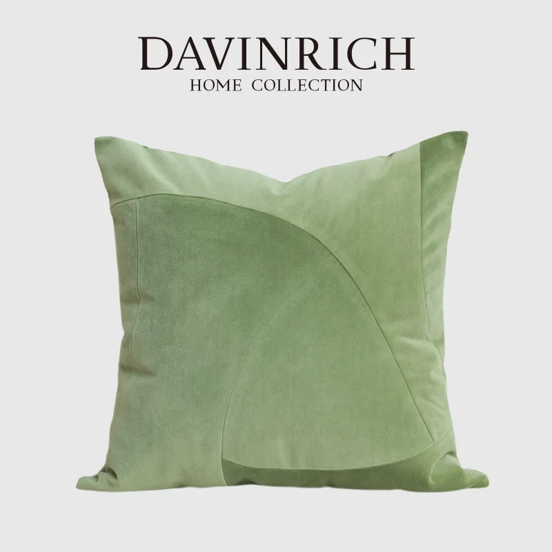 DAVINRICH Spanish Contemporary Art Throw Pillowcase Compliments Sofa  High Grade Sense Designer Moss Green Cushion Cover 45x45cm