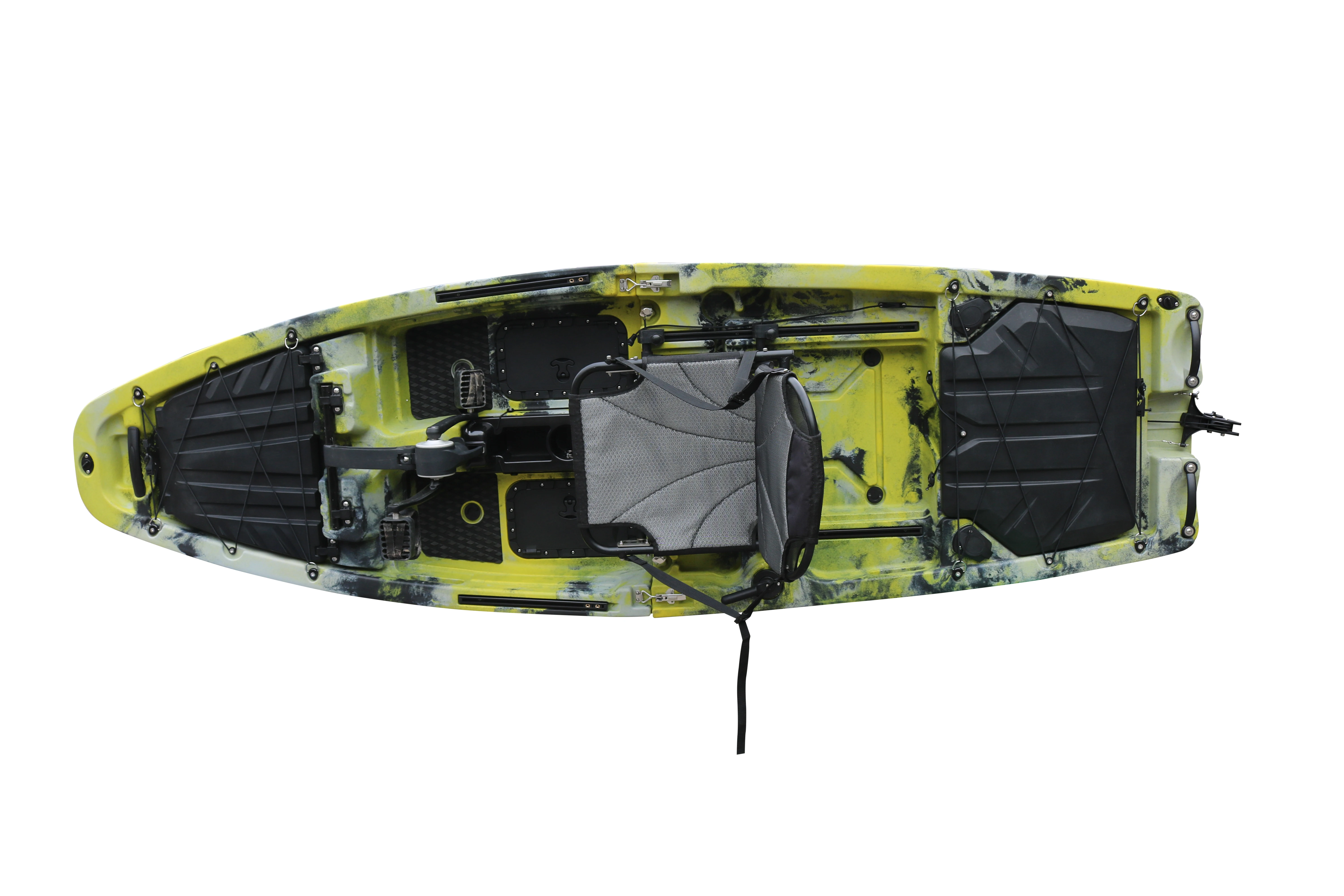 14ft Modular Propeller Pedal Drive Two Persons Double Seat Fishing Angler Kayak Three Sections HDPE Plastic Boat with Motor view 6