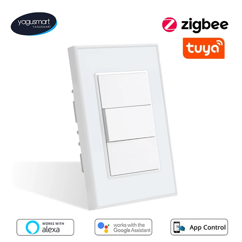 

Yagusmart Tuya Zigbee Push Button Switch Neutral Required Homekit Siri Alexa Google Home Control Zemismart Zigbee Smart Switches