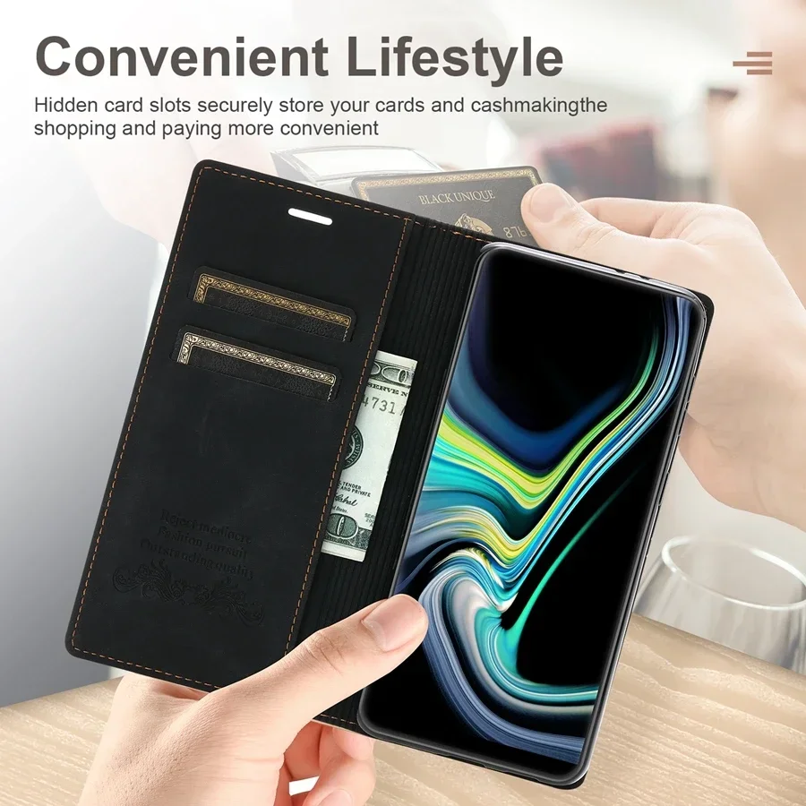 Wallet Card Slot Magnetic Flip Leather Case For Xiaomi 14T 13T 12T 11T Mi 11 Lite 10T 9T Poco C75 C65 X6 M6 Pro F5 X5 M5s F3 X3