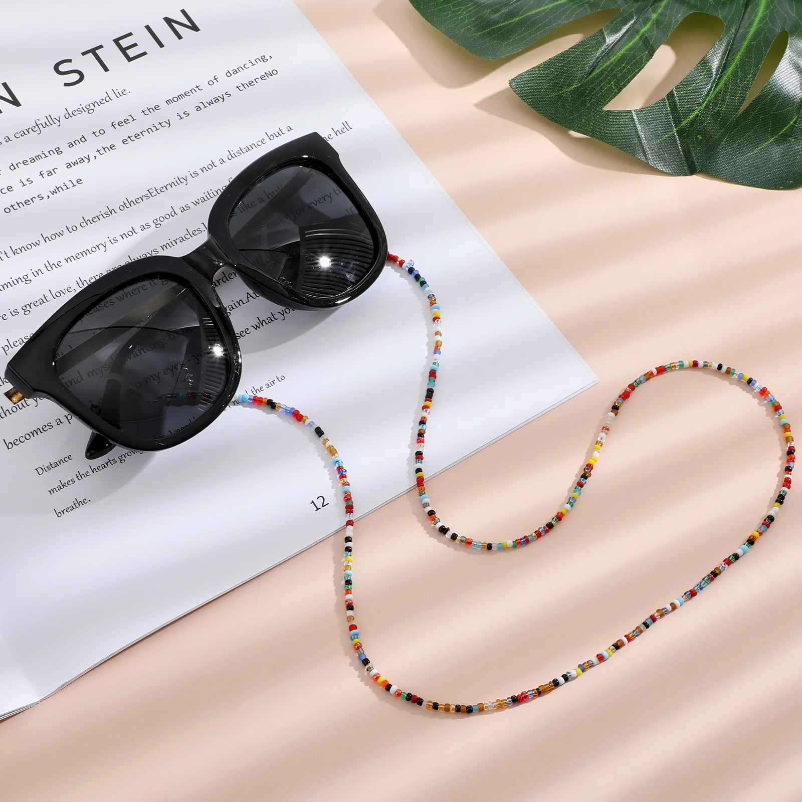 

2Pcs Eyeglass Chains Colorful Beads Sunglasses Necklace Strap Reusable All Match Eyewear Lanyard Glasses Chain