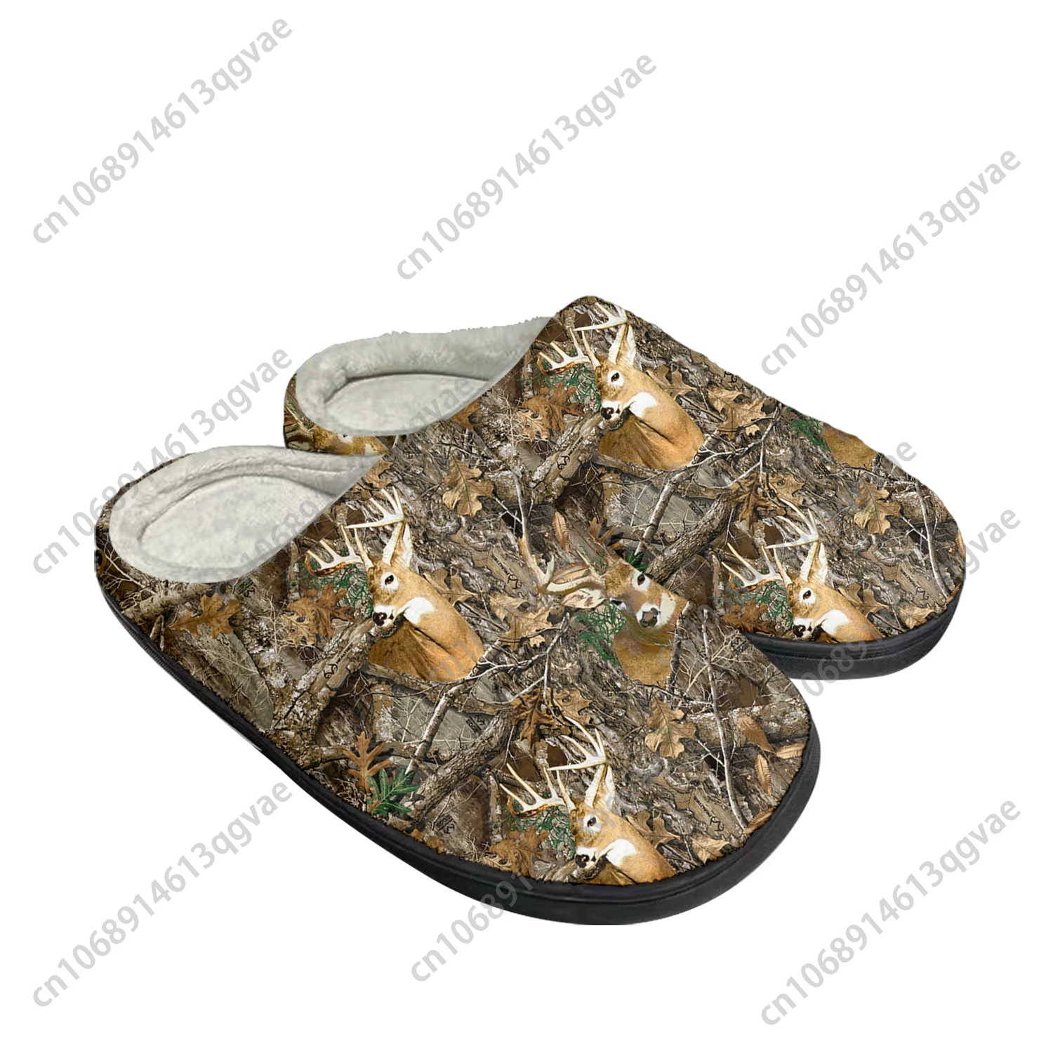 Camo Deer Camouflage Hunting Home Cotton Slippers Mens Womens Plush Bedroom Keep Warm Shoes Thermal Indoor Slipper Custom Shoe