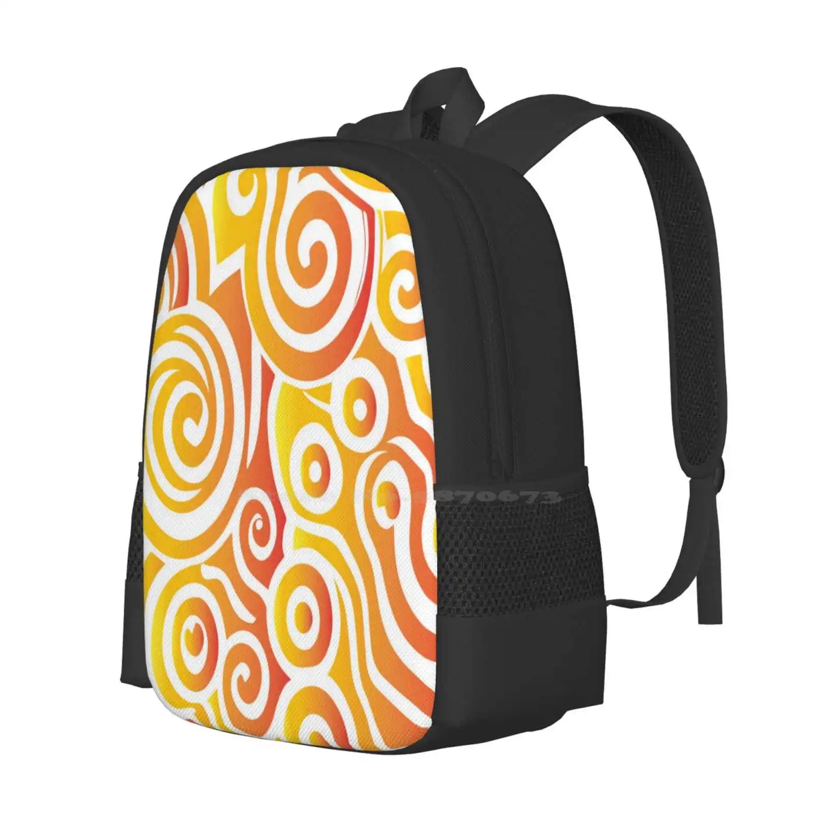 Whimsical Swirls Pattern Pattern Design Bag Student's Backpack Whimsical Swirls Pattern Vector Retro Gradients Flashback