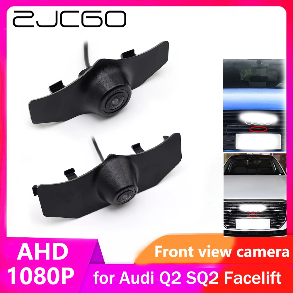 ZJCGO AHD CVBS 1080P 170° Car LOGO Parking Front View Camera for Audi Q2 SQ2 Facelift 2021 2022 2023