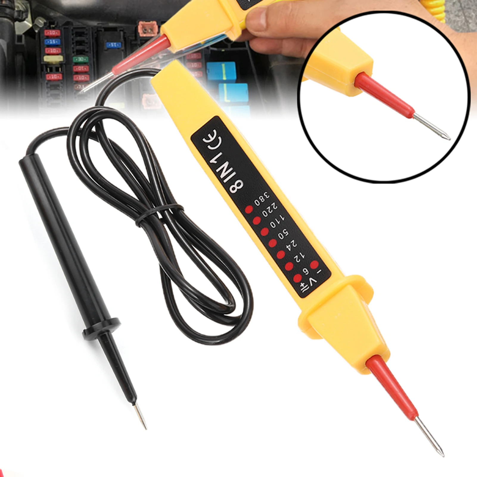 8 in 1 Voltage Tester AC DC 6-380V Multifunctional Car Electrical Instrument Tester Detector with Indicator