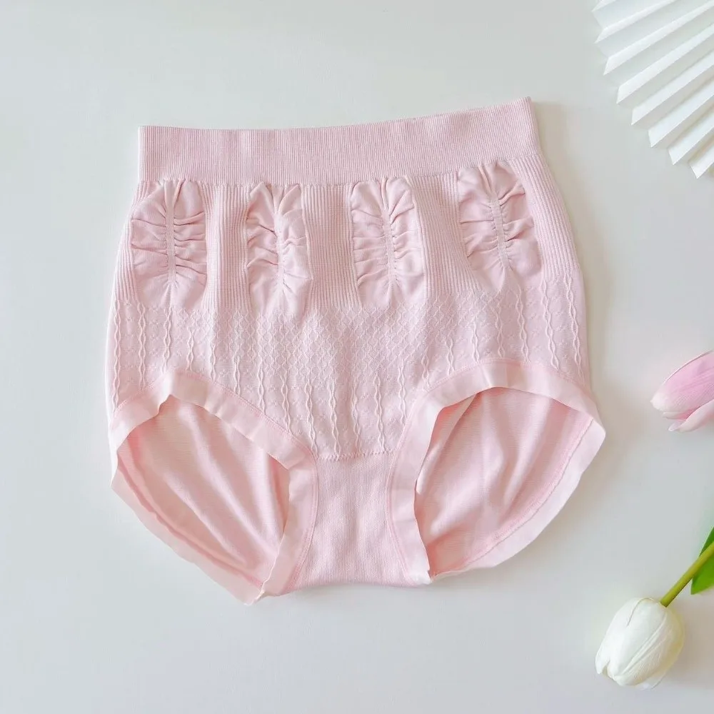

7Pcs High Waist Women Panties Set Female Lingerie Underwear Ruffles Briefs Comfortable Elastic Bow Underpants Daily Sports