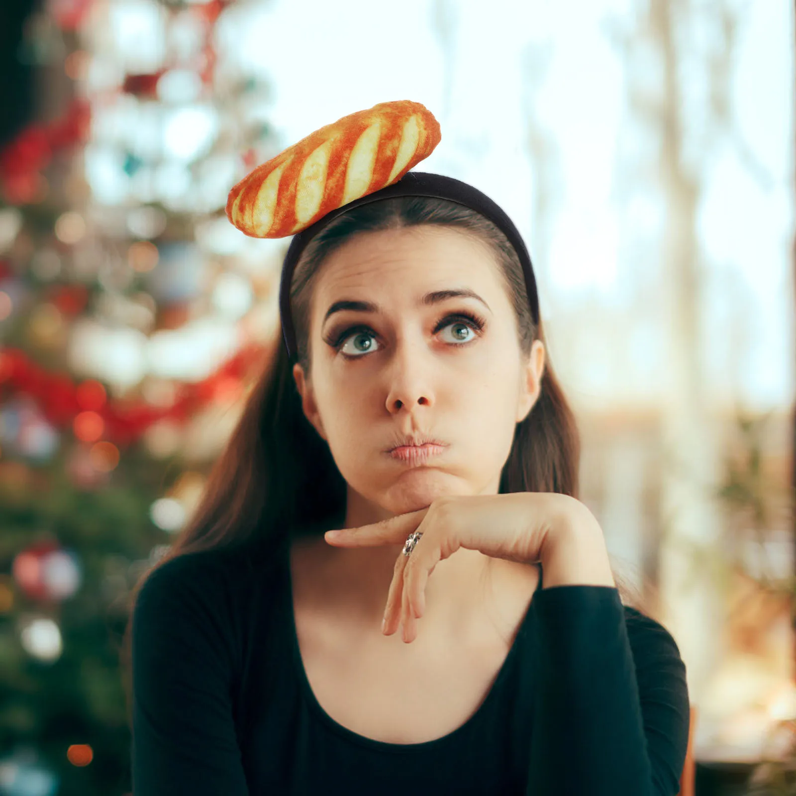 

1pc Bread Headband Lightweight Comfortable Party Festival Cosplay Costume Hair Hoop Accessories Cute Unique Photo Prop Dress Up