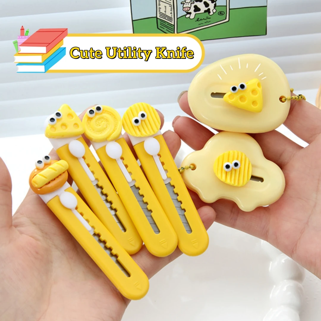 عين كبيرة محاكاة الغذاء لعبة سكّين متعدّد الاستخدامات صغير محمول الة قطع الورق قطع ورقة شفرة حلاقة مكتب القرطاسية قطع سكين