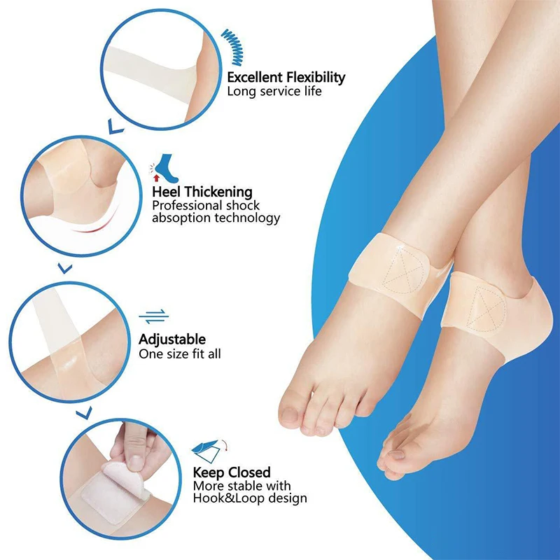 1 paar verstelbare siliconen hielbeschermer voet crack voet crack anti crack sokken anti voet crack hiel haksticker draagbaar