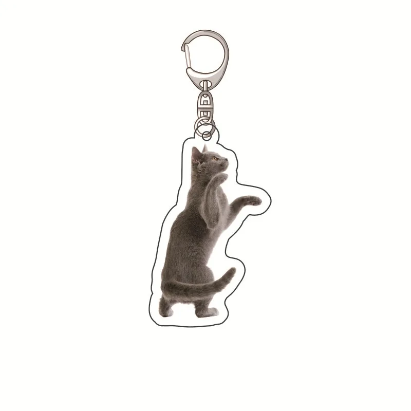 Fun Tilted Head Cat Killing Doctor Nurse Keychain 2D Quirky Style Mouse Patient Injector Stethoscope Pendant Accessories Gifts