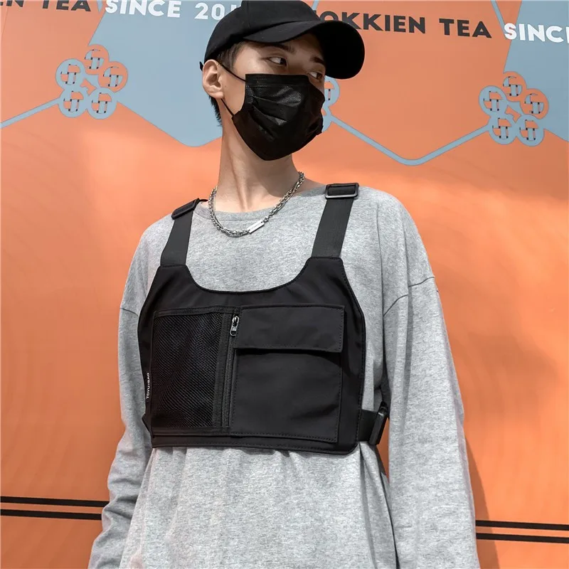 Bolso de Pecho Unisex Estilo Hip-Hop, Chaleco Táctico Multifuncional de Nailon de Alta Calidad, Mochila para Deportes al Aire Libre y Viajes