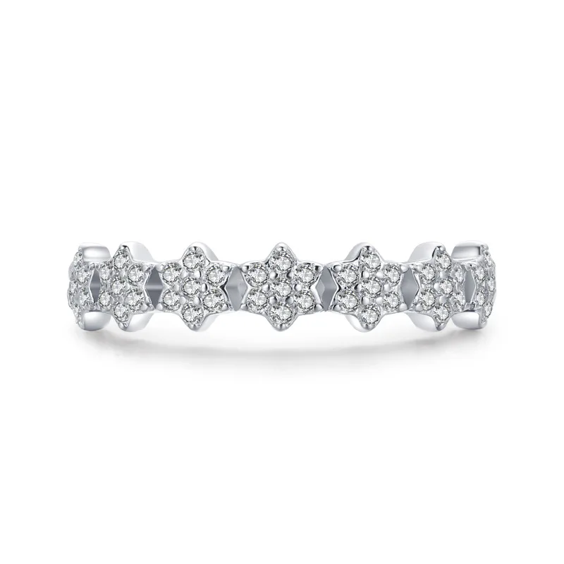 

Women Diamond Light Luxury Jewelry S925 Sterling Silver Flower Ring for Everyday