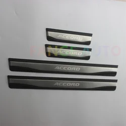 4PCS ABS Stainless Steel Door Sill Scuff Plate Auto Pedals Protector Cover For Honda Accord 2018-2022 10TH