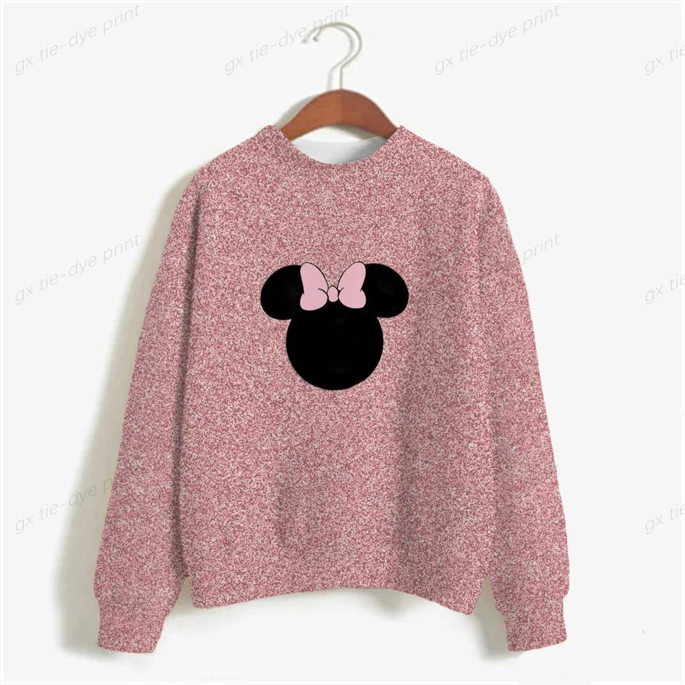 2024 Fall Ladies Hoodie Disney Minnie Mouse Print Women Loose Cartoon Ladies Harajuku Sweatshirt Ladies Korean Top