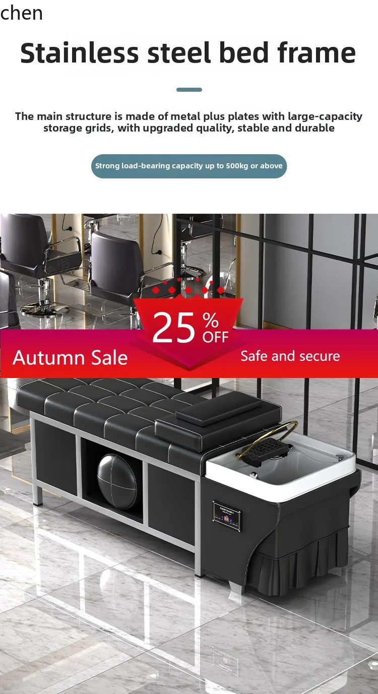 

Shampoo Bed Hair Salon Barber Shop Stainless Steel Smart Constant Temperature Water Circulation Beauty Salon Massage