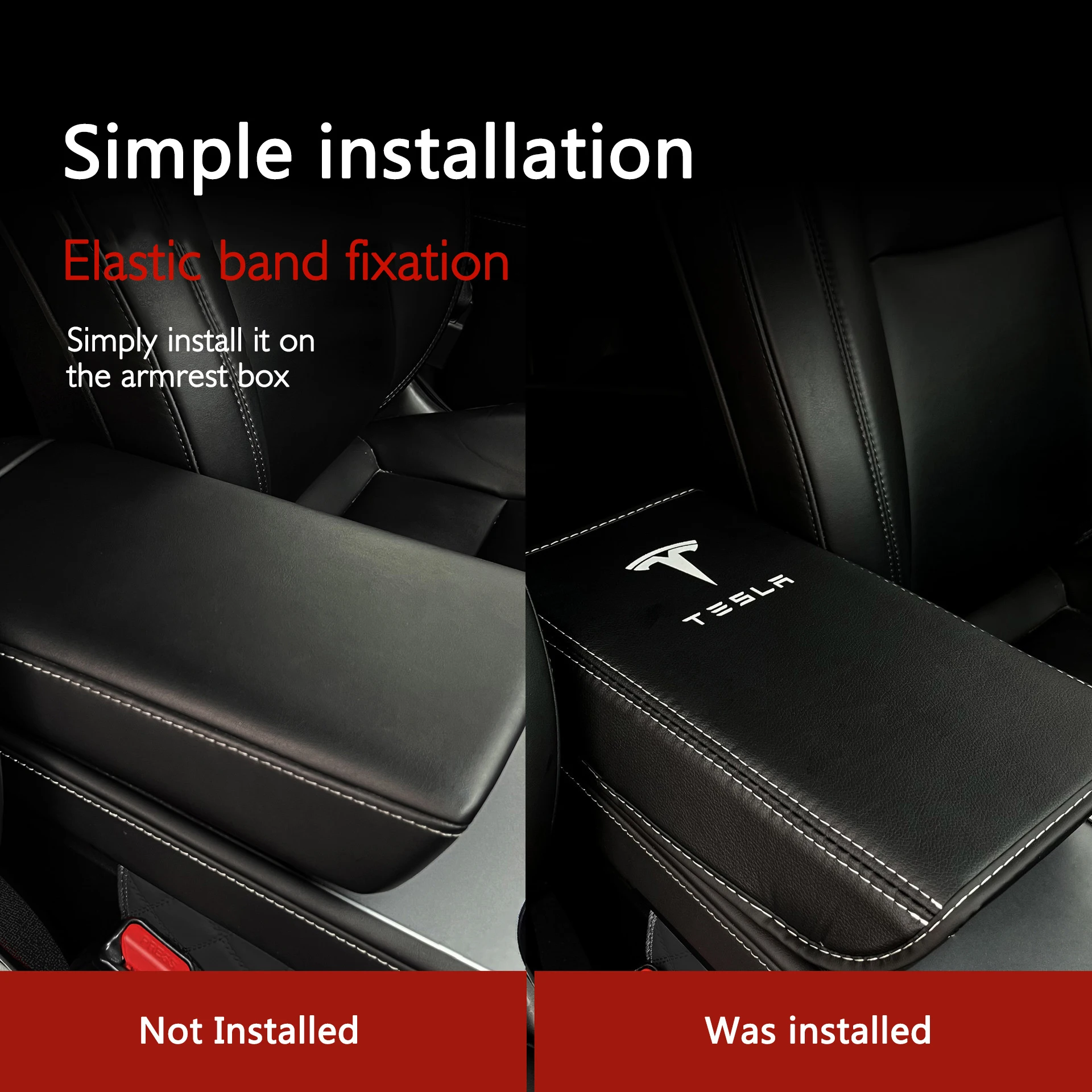 For Tesla Model 3 Highland 2024 Leather Soft Case Car Center Console Arm Rest Lid Auto Central Armrest Box Pad Cover Accessories