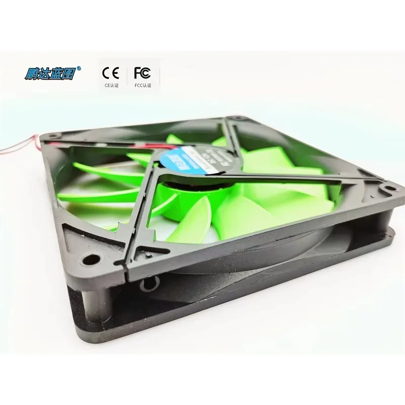 pa  Blueprint 13525 Hydraulic Bearing Silent Green Fan Leaf 13.5CM Chassis 12V 0.26A Cooling Fan135*135*25MM