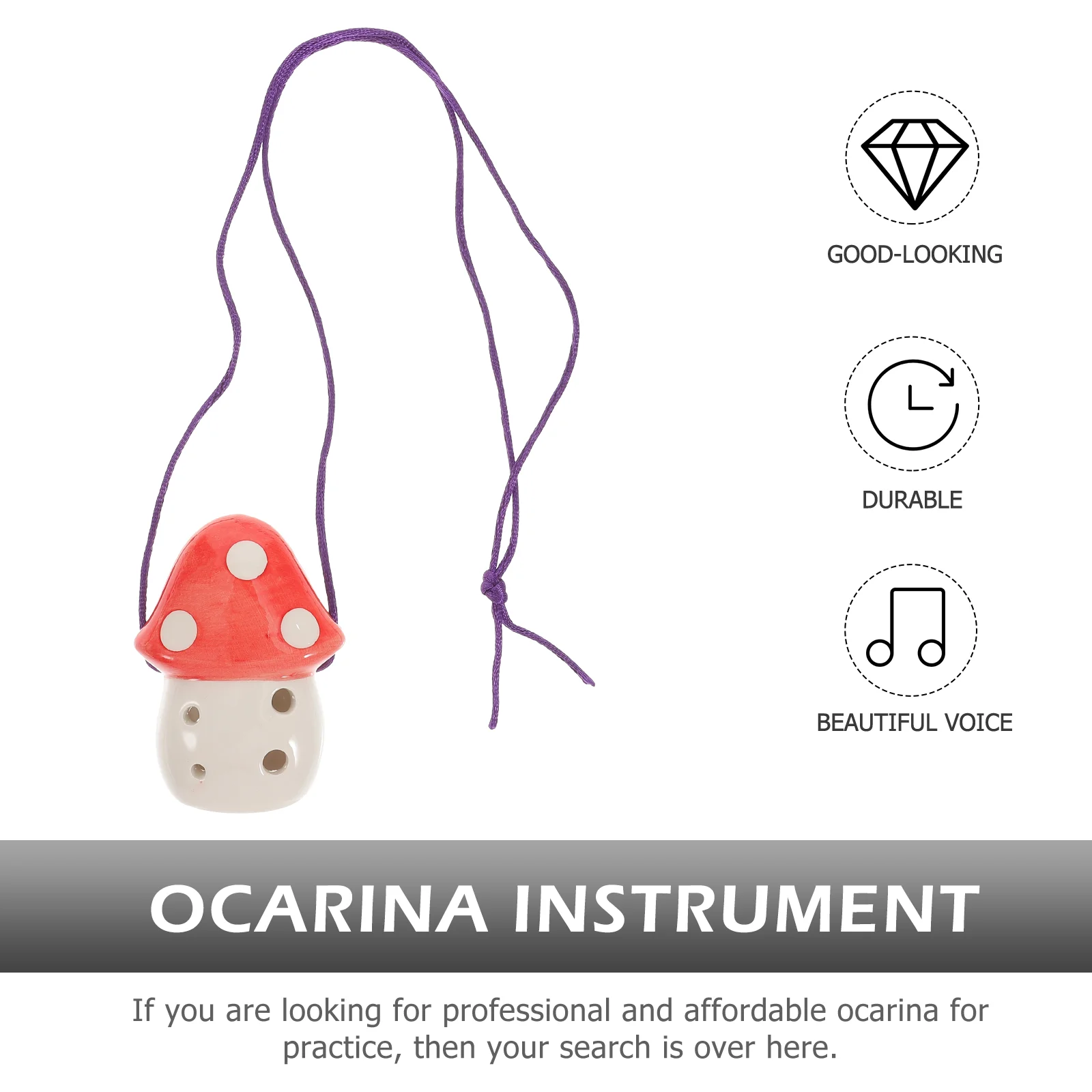 Kids Musical Toys Ocarina Mushroom for Children Birthday Present Instrument Ceramics Beginner Wind