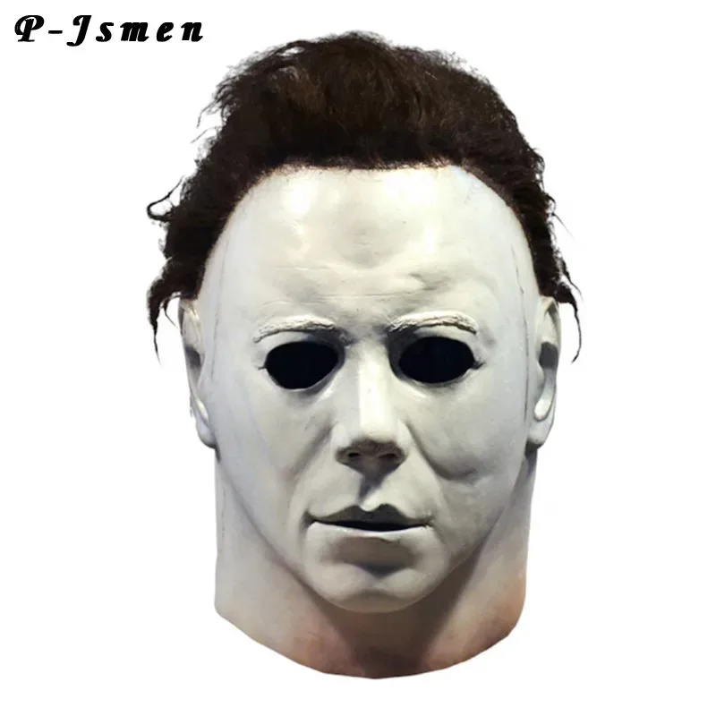 CyCafele Halloween 1978 Michael Myers Máscara Horror Cosplay Disfraz Máscaras de látex Accesorios de Halloween para adultos Blanco