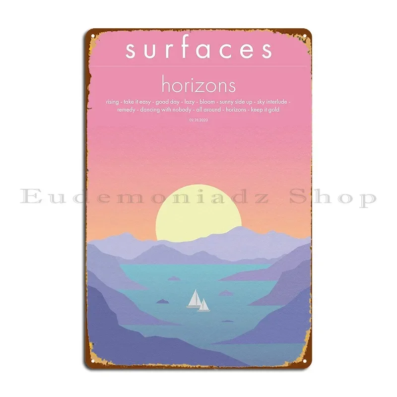 Surfaces Horizons Album Cover Metal Plaque Poster Wall Decor Vintage Home Plaques Designing Tin Sign Poster