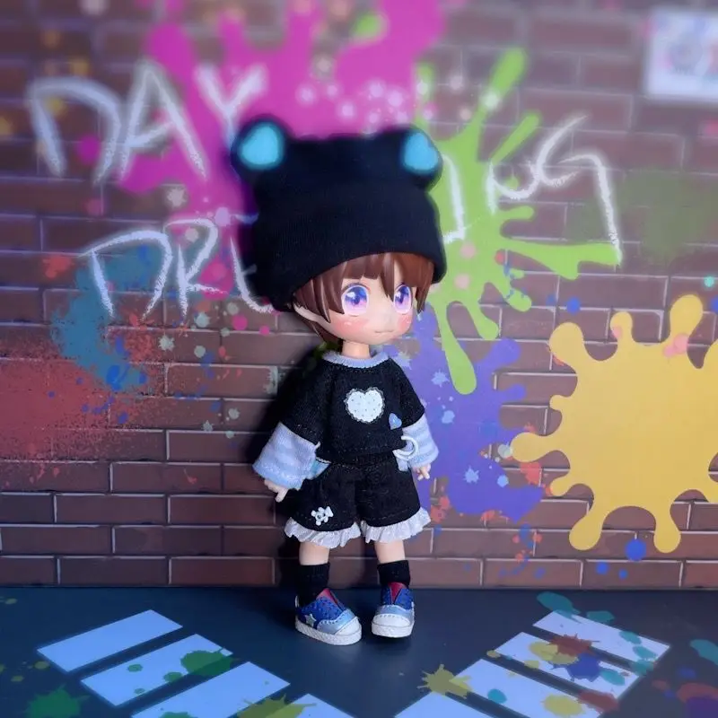 

OB11 doll clothes set suitable for OB11 P9 size bjd doll clothes fashion cute bear clothes set doll accessories (four points)