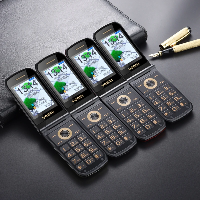 YEEMI K21+ LTE 4G Flip Mobile Phone 2.4'' Screen 1100mAh Large Button Loud Voice For Elderly Cellphone MP3 MP4 SOS LED Light