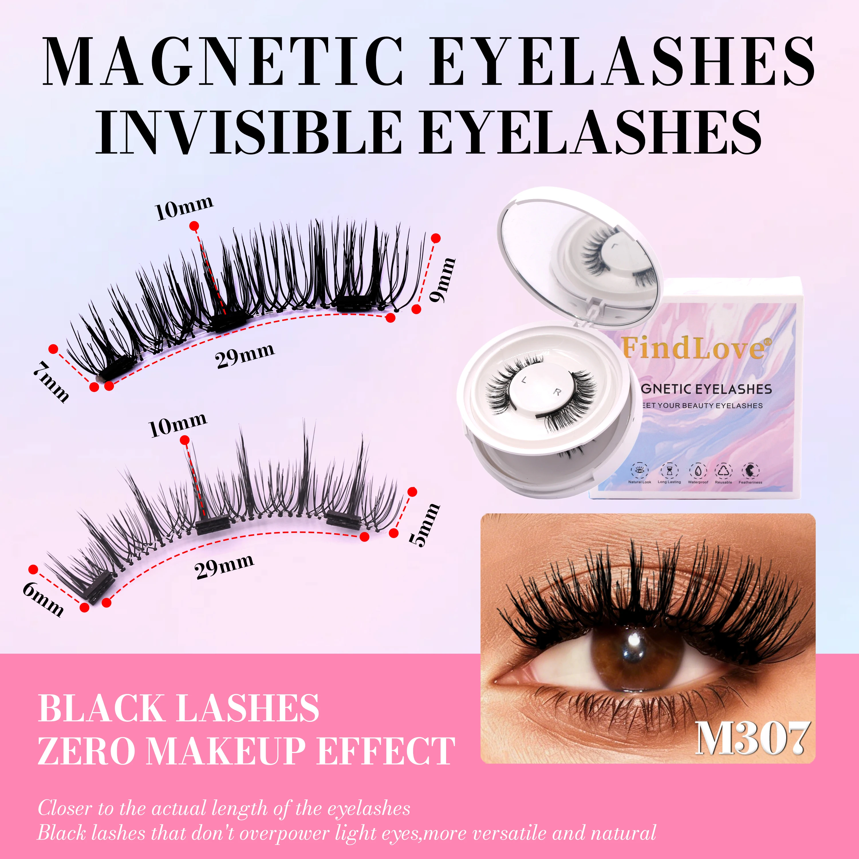 رموش مغناطيسية جديدة وشعبية، زوجان، تمديد الرموش بدون الحاجة للصمغ، أنماط مختلطة، سهلة التطبيق والإزالة، تغليف جديد