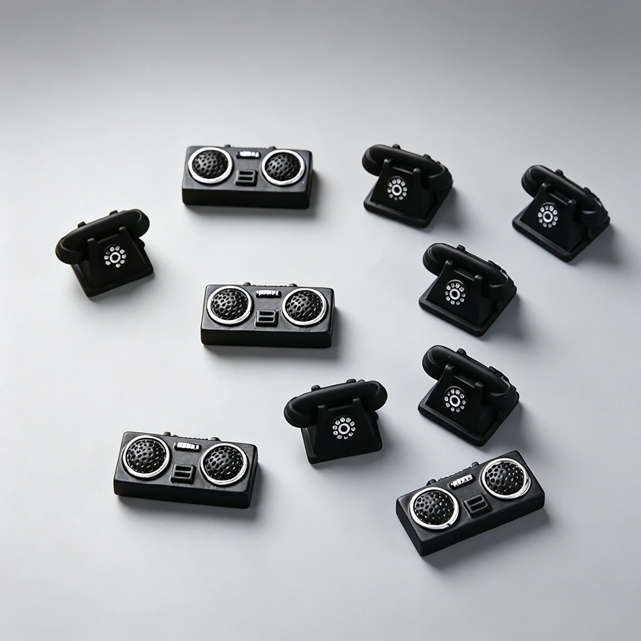 Retro Appliances Model Miniature Camera Gramophone TV Radio Fan Wall Clock DIY Doll House Decor, Terrarium Landscape Figurines