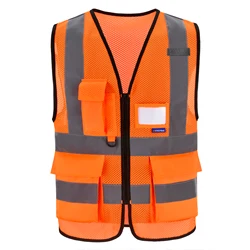 AYKRM 21 Colour （XS-8XL) Hi Vis Viz High Visibility Reflective Zip Pocket Security Waistcoats Jacket Workwear Vests