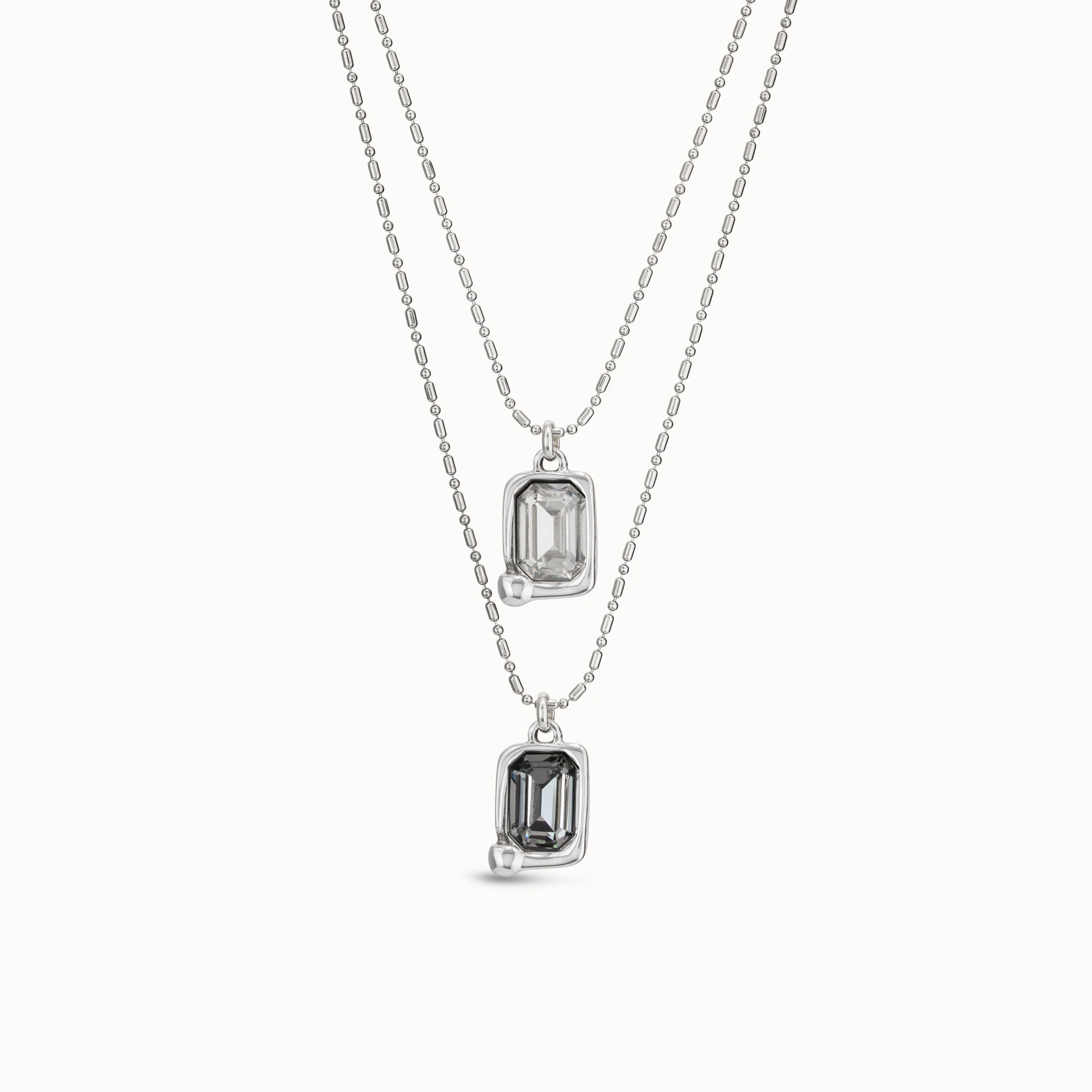 2024 Hot selling Spanish Unode50 jewelry Luxury Grey Crystal Pendant double chain high quality accessory women's party gift