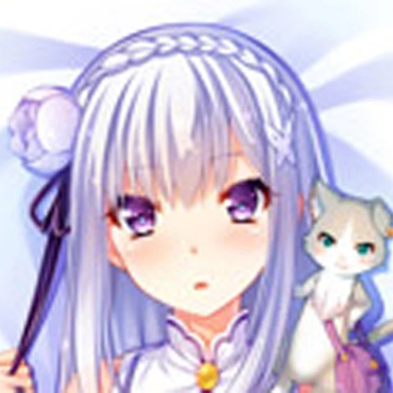 

Dakimakura Anime Pillow Cover EmiliaDouble Sided Print 2Way Cushion Cover Xmas Gifts