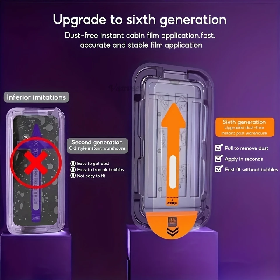 3 Piezas Recubrimiento Oleofóbico HD y Protector de Privacidad para iPhone 17 Pro Max Air 17Pro 16 15 14 13 Auto-Alineación Película Sin Polvo 4