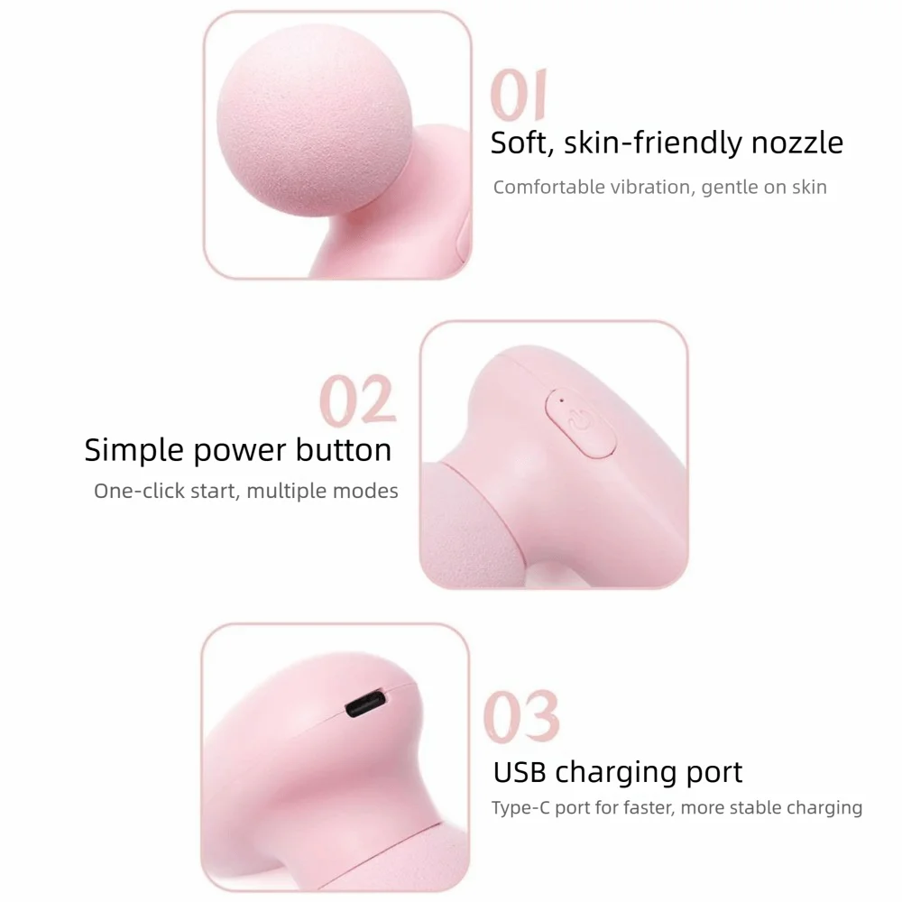 Portable Mini Fascia Massager Adjustables Wear Resistant Deep Tissue Massage Device Comfortable 6 Modes