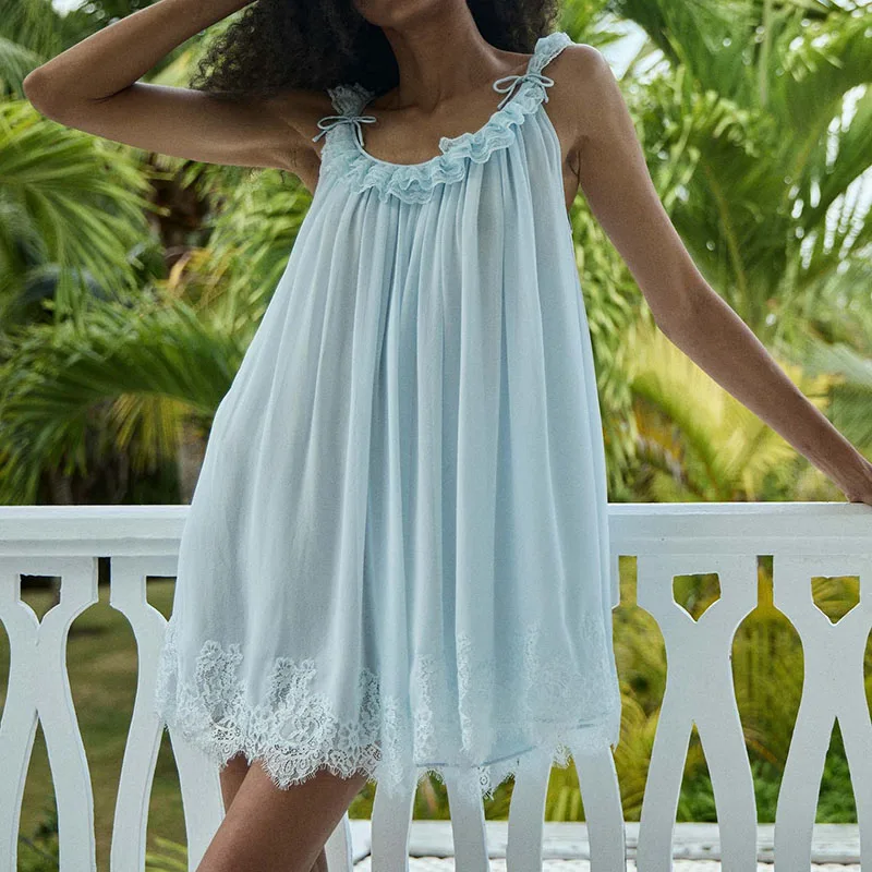Spitzen-Patchwork-Trägerkleid Sommerkleid Neues Sexy Ausgeschnittenes Ärmelloses Plissiertes Kurzes Kleid Damenmode Einfarbiges Urlaubskleid