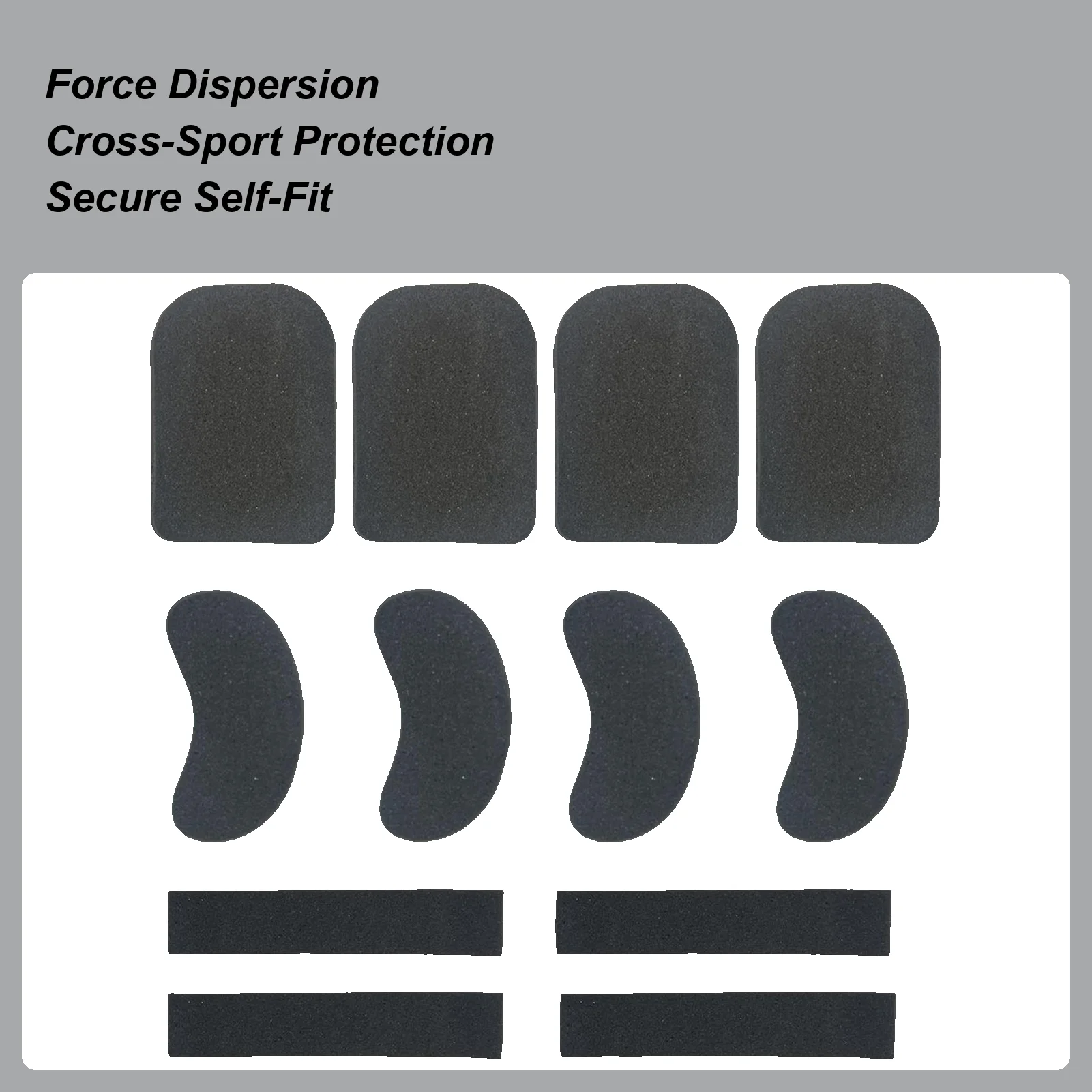 

12 шт. самоклеящихся накладок для защиты голени для сноуборда, высокоплотные спортивные защитные накладки для катания на лыжах для мужчин и женщин