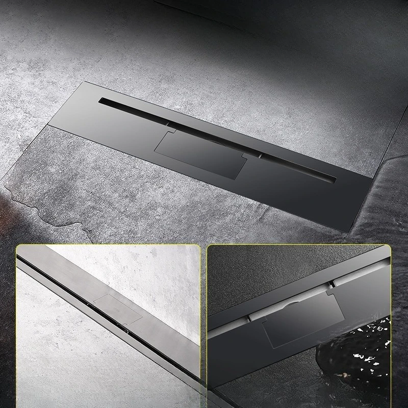 304 stainless steel linear floor drain deodorant bathroom rectangular strip shower room
