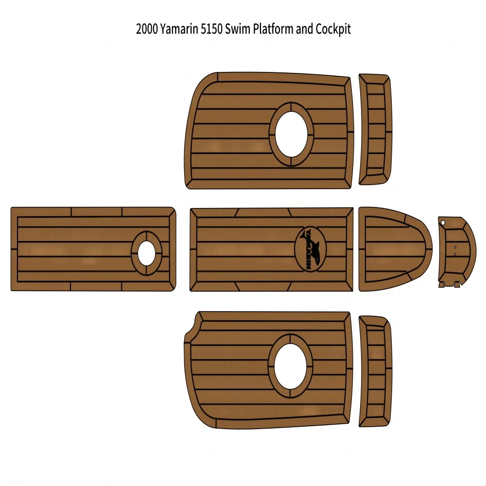 

Cockpit Pad Boat EVA Foam Faux Teak Deck Floor Mat Flooring For 2000 Yamarin 5150