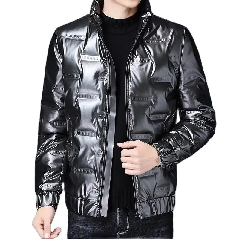 New Men\'s High-quality Down Cotton Jacket for Autumn and Winter Fashion, Casual, Thickened Gloss, Warm Outdoor Sports Jacket