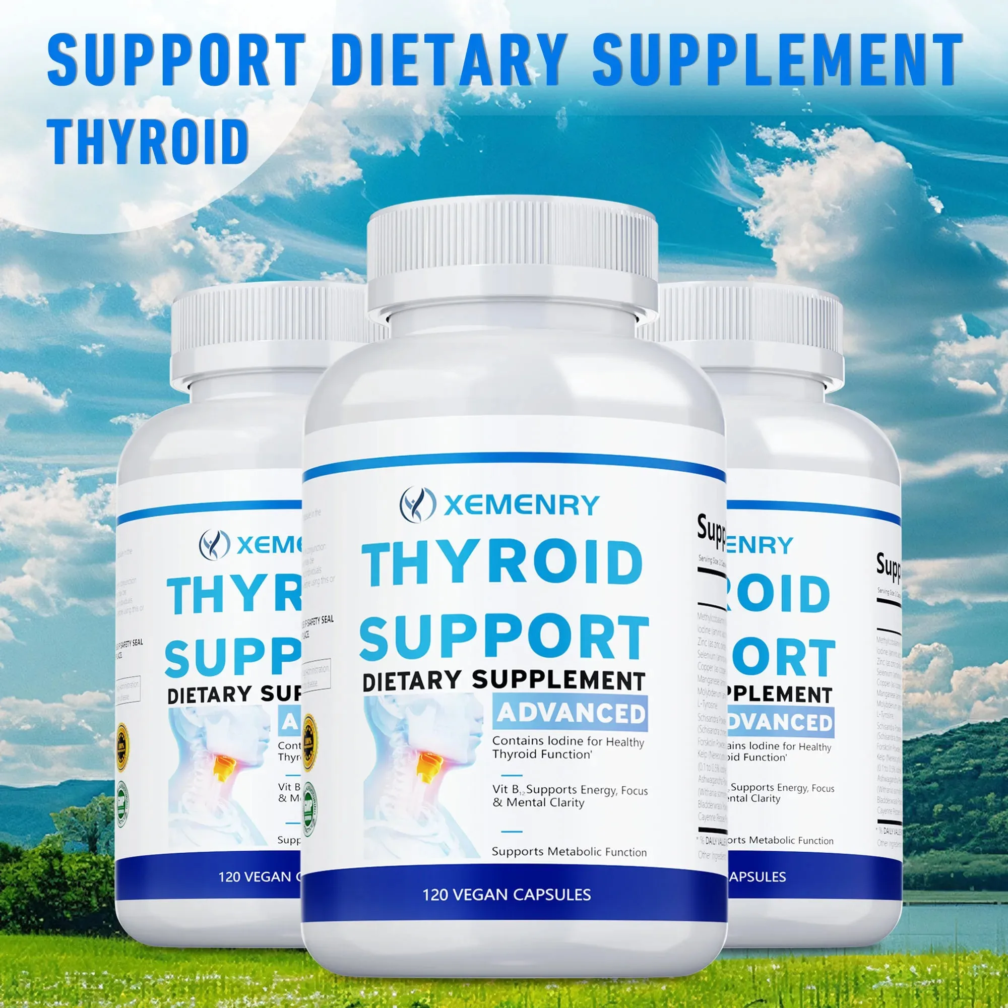Thyroid Support Capsules - Promote Digestive and Thyroid Health, Reduce Fatigue, Improve Energy and Focus, Non-GMO