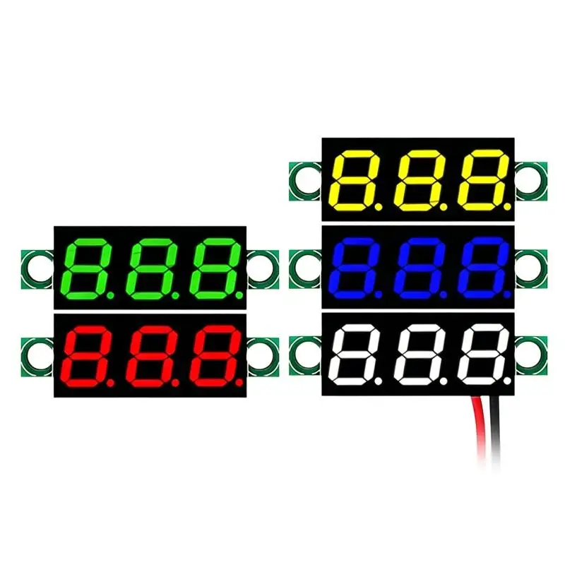 LED Voltmeter 0.28 Inch DC Digital Display 5-30V Real Time Measurement Mini Voltage Tester for Vehicles