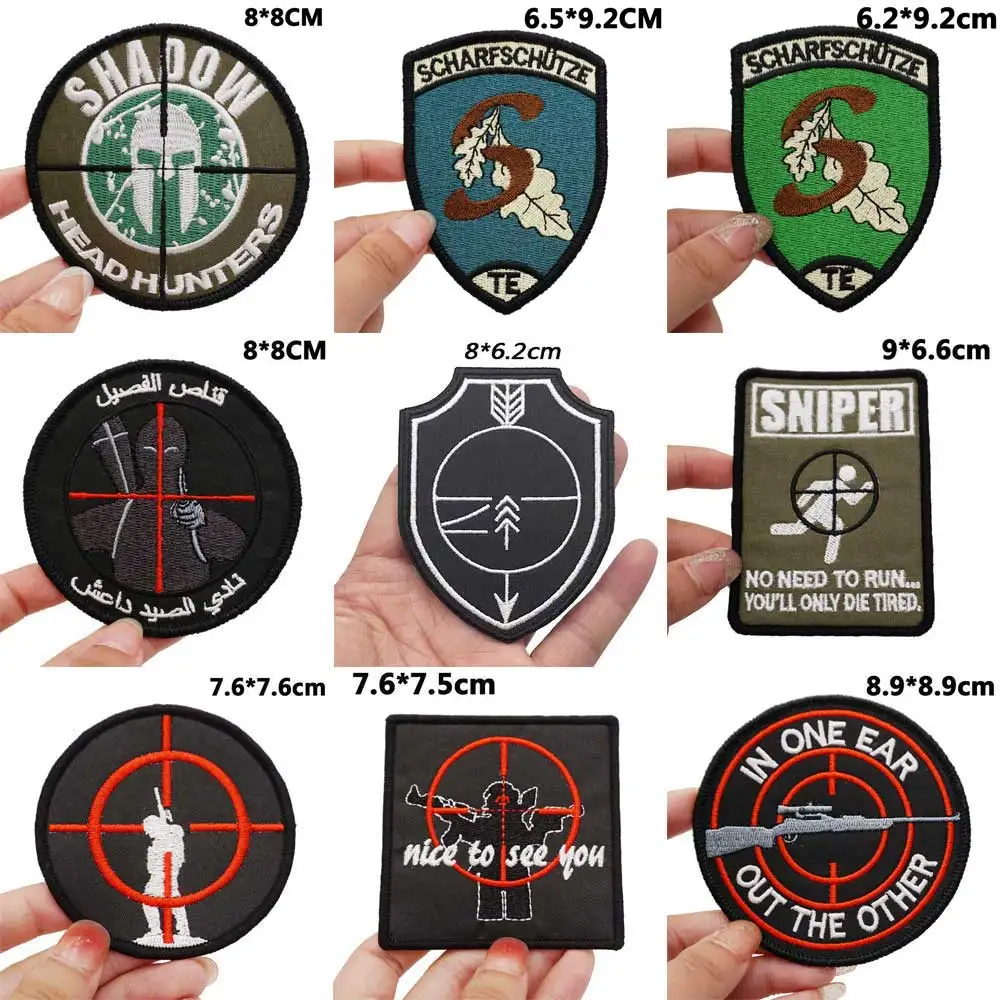 nice to meet you sniper Tactical Embroidery Patches with Hook and Loop Backing for Backpacks Clothing military Accessories