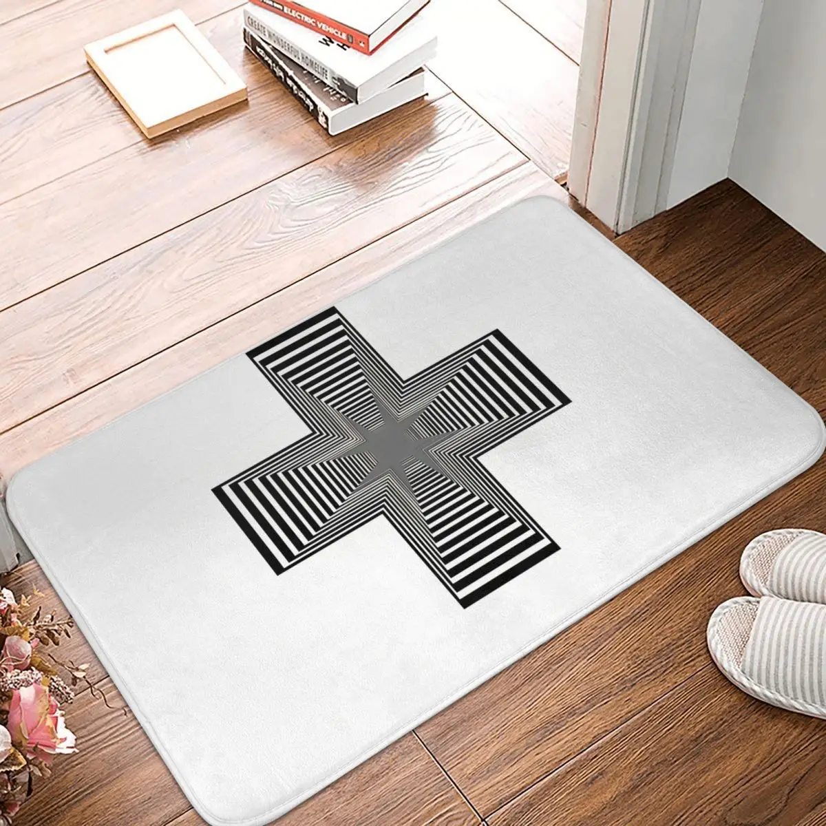 3D Three Dimensional Simulation Non-slip Doormat Bath Mat The Plus Hole Illusion Balcony Carpet Welcome Rug Bedroom Decorative