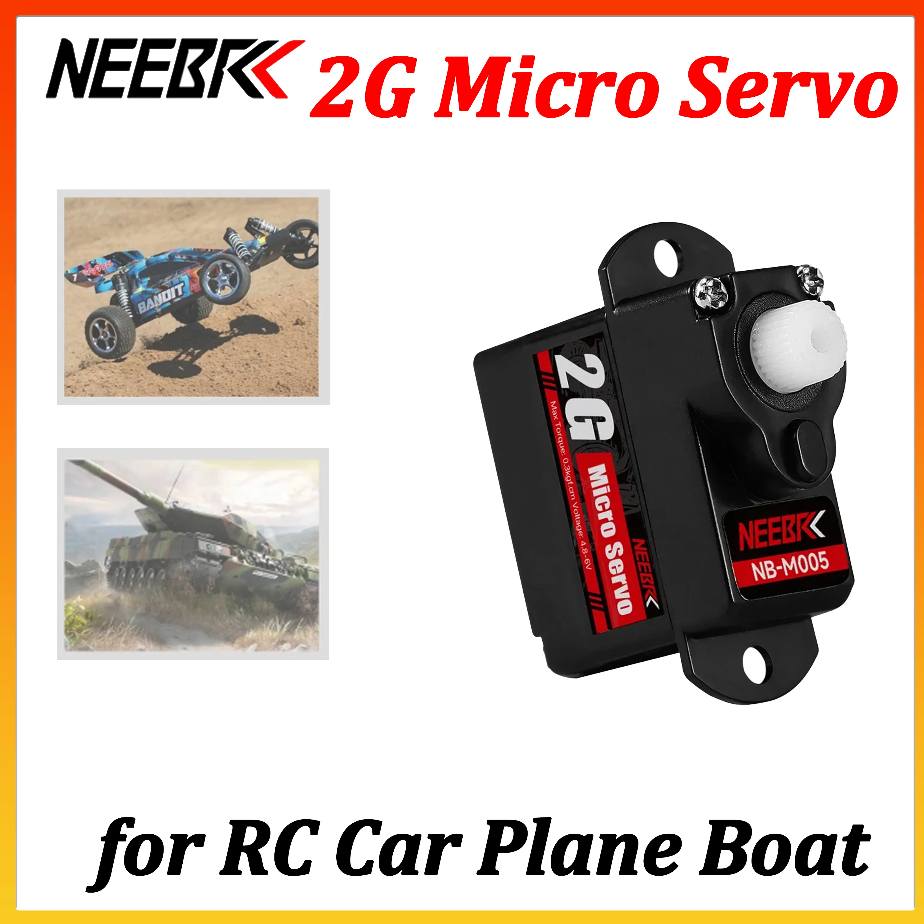 NEEBRC 2g Micro Servo Waterproof Coreless Metal Plastic Gear Digital for RC Car Fixed-wing Plane Helicopter Boat Part Wltoys