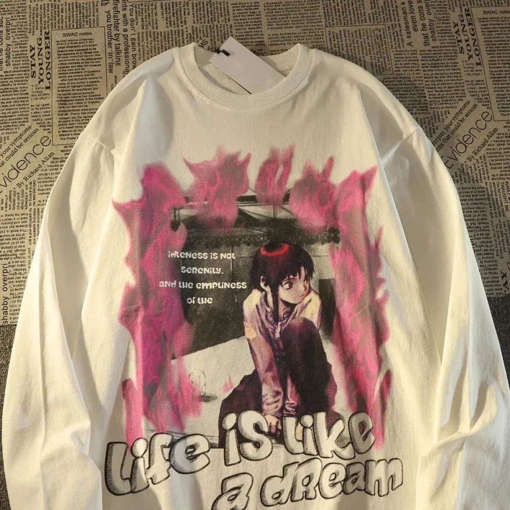 

ZAZOMDE New 2025 Men's High Street Tee – Long Sleeve Vintage Loose Fit, Heavyweight Fabric Urban Streetwear for Weekend Hangouts