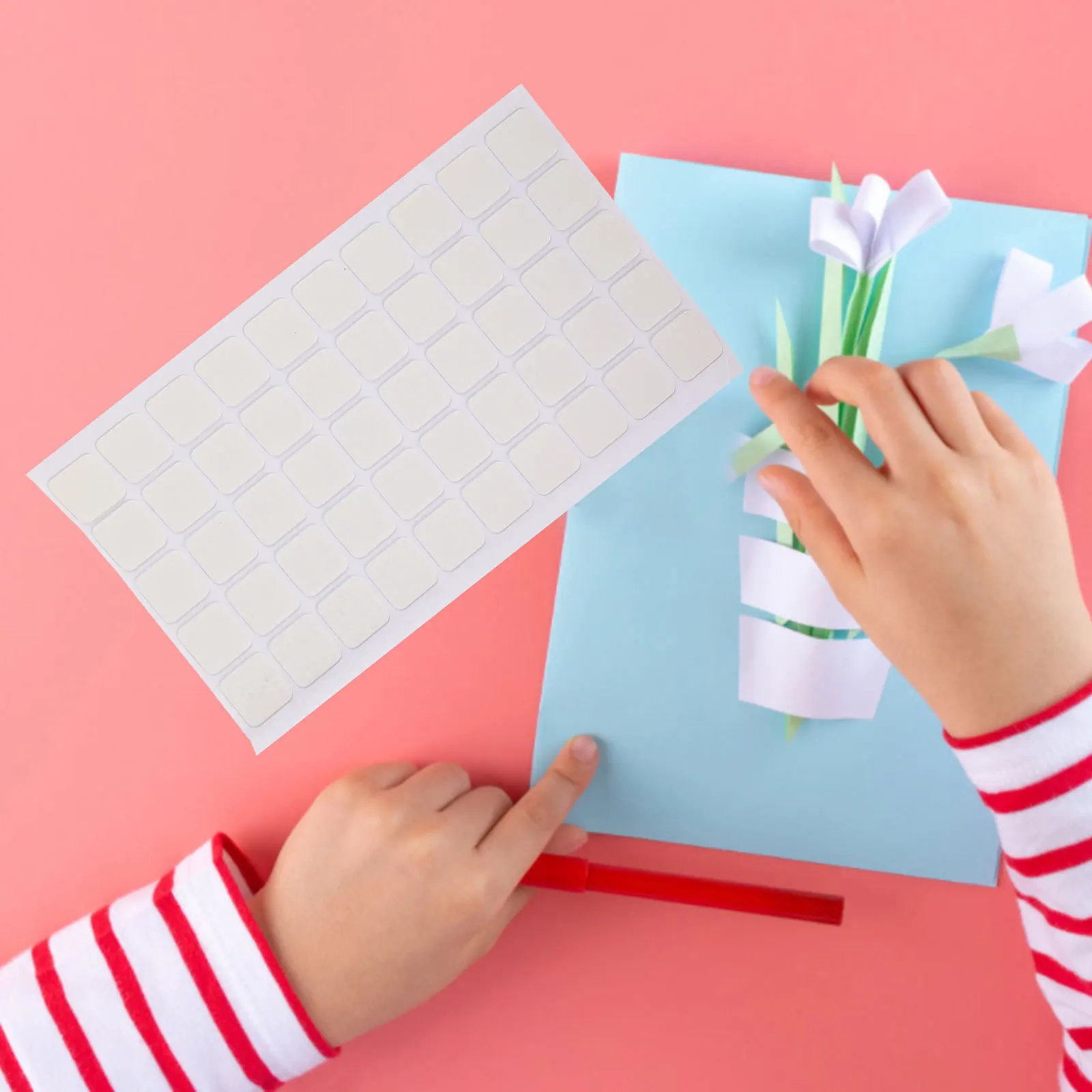 สติกเกอร์กาวสองหน้าแบบนาโนเจล 100 ชิ้น รูปทรงสี่เหลี่ยม ตัดสำเร็จรูป ใช้ซ้ำได้ สำหรับงาน DIY ทำการ์ด