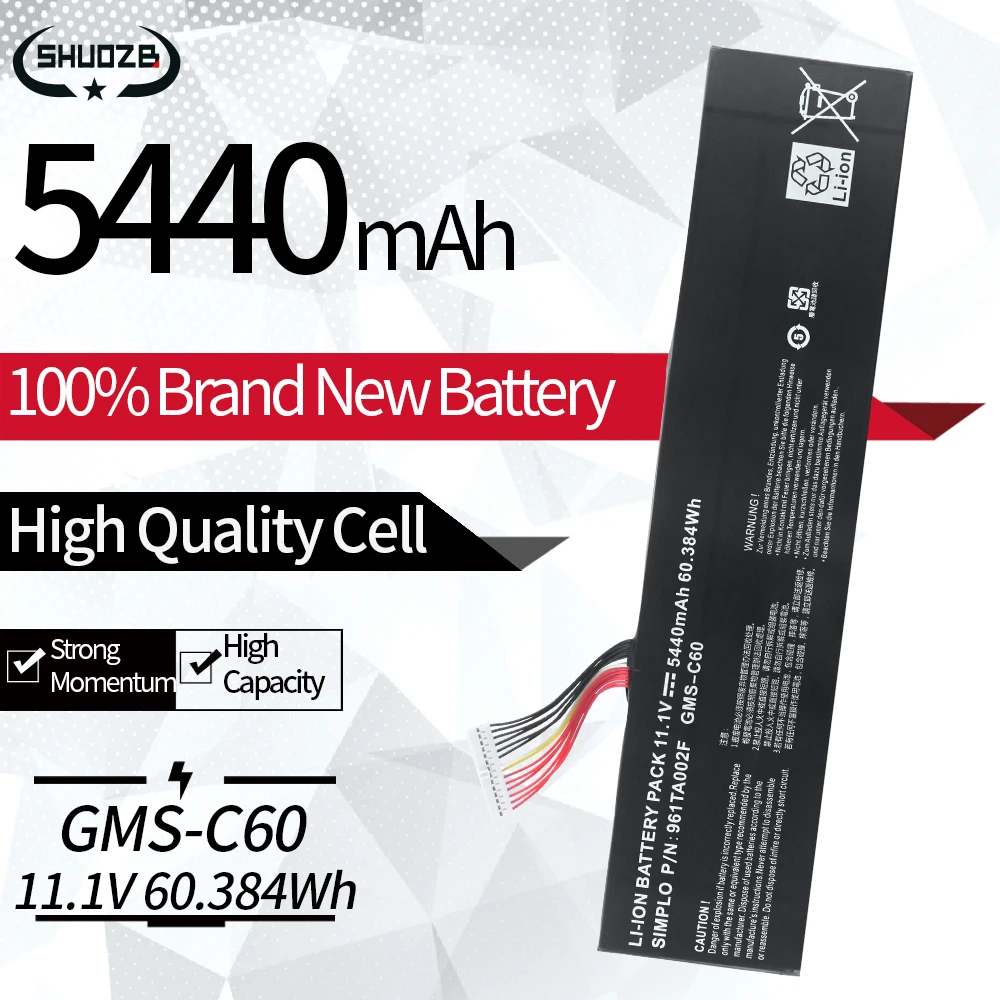 

Новый аккумулятор для ноутбука GMS-C60 для Razer Blade R2 Pro 17,3 дюйма серии RZ09-0071 RZ09-0083 961TA002F 11,1 В 60,384WH Бесплатные инструменты