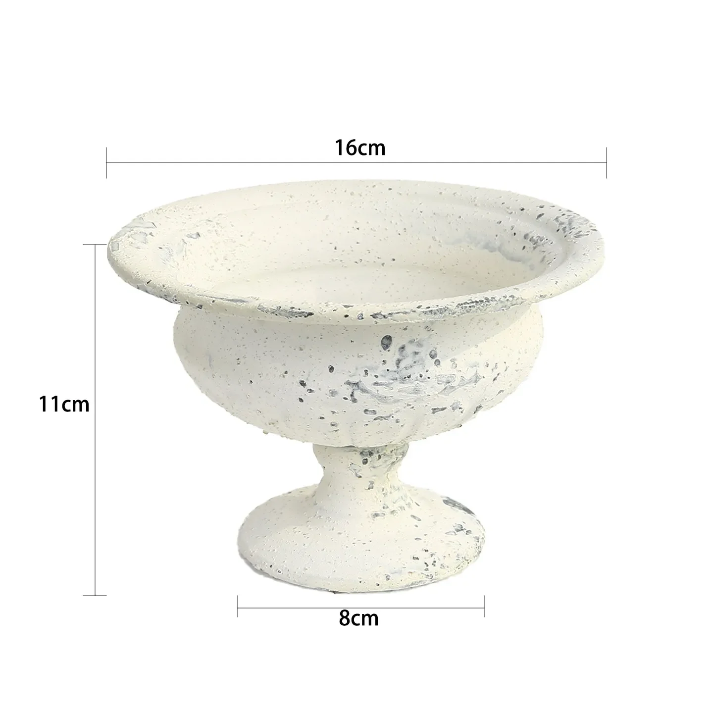 Gardening groceries, garden ornaments, tin white flower base trophy