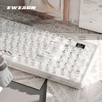 EWEADN V99 Mechanical Keyboard Wireless Bluetooth Keyboard with Knob and Display RGB Hot Swap Custom Transparent Gaming Keyboard
