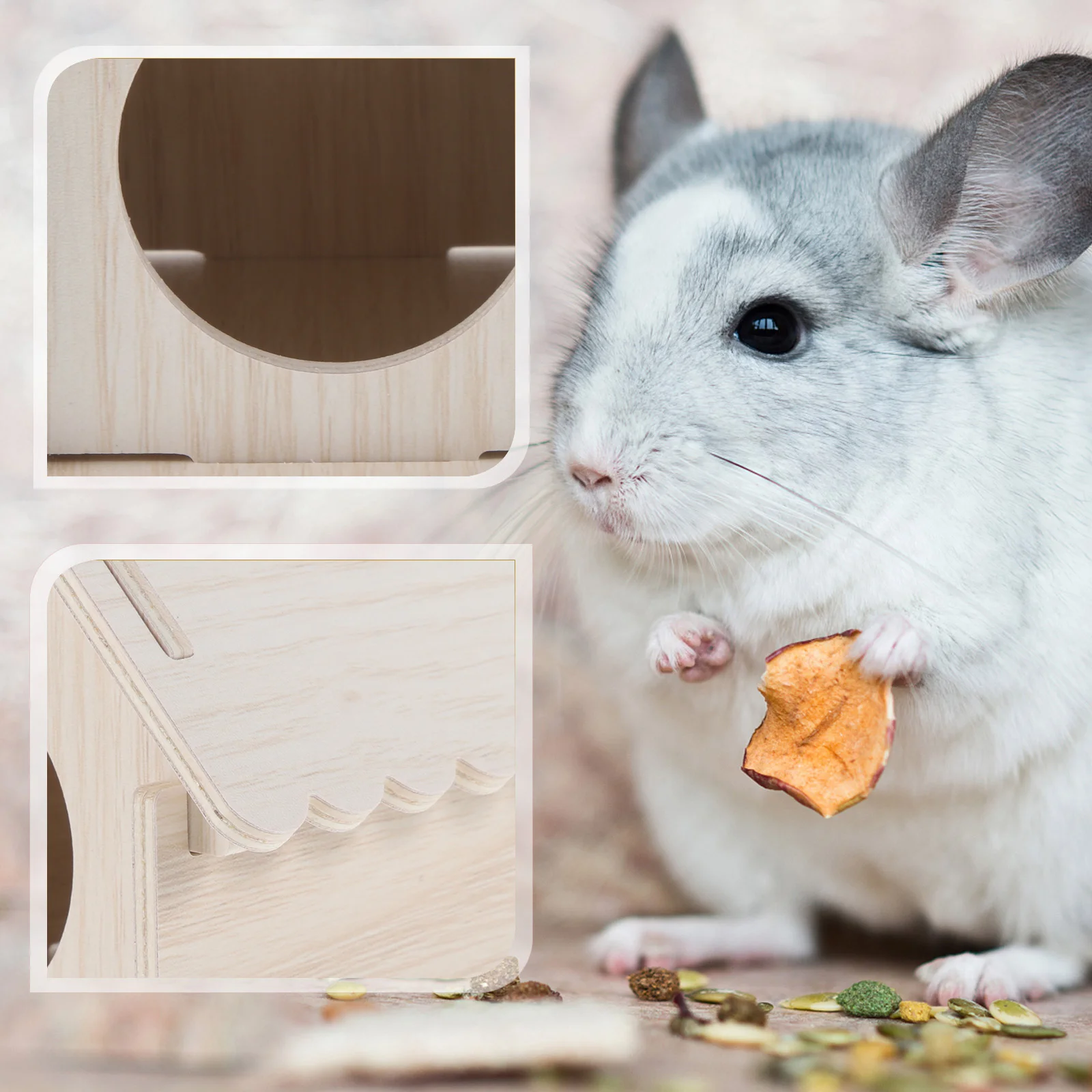 

Wooden Maze Hut House Small Animal Multi-layer Hamster Cages Guinea Pig Hideout Natural Safe Material Rest Sleep