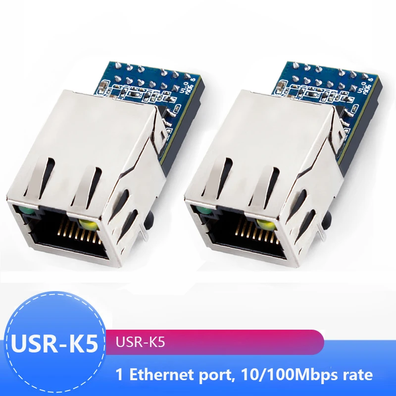 USR-K5 UART-이더넷 모듈, TCP/IP 프로토콜로 통합 된 직렬-이더넷 변환기 모듈, 작은 크기, 2 개